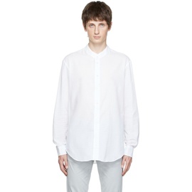 조르지오 아르마니 Giorgio Armani White Band Collar Shirt 222262M192004