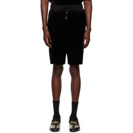 조르지오 아르마니 Giorgio Armani Black Embroidered Shorts 222262M193004