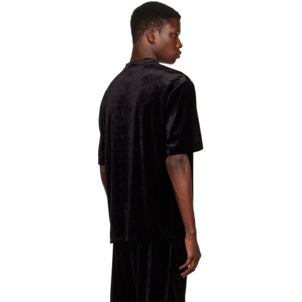 아르마니 조르지오 아르마니 Giorgio Armani Black Embroidered T-Shirt 222262M213007