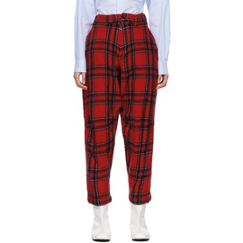 Comme des Garcons Shirt Red Check Trousers 222270F087001