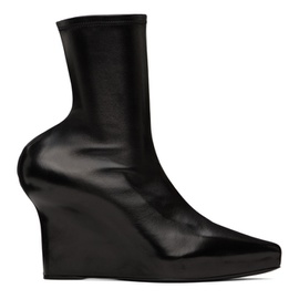 지방시 Givenchy Black Wedge Boots 222278F113010