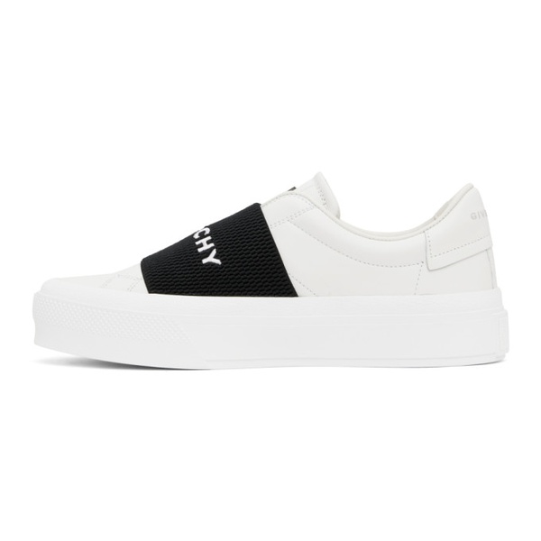 지방시 지방시 Givenchy White & Black City Sport Webbing Sneakers 222278F128019