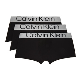 캘빈클라인 언더웨어 Calvin Klein Underwear Three-Pack Black Reconsidered Steel Micro Boxers 222325M216006