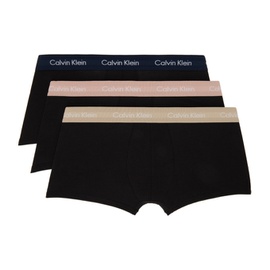 캘빈클라인 언더웨어 Calvin Klein Underwear Three-Pack Black Low-Rise Briefs 222325M216011