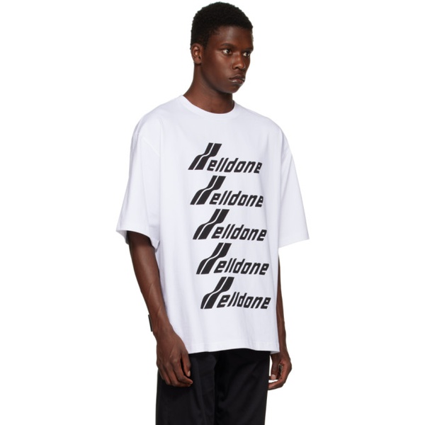  웰던 We11done White Printed T-Shirt 222327M213009