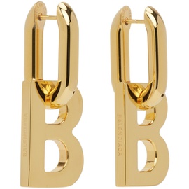 발렌시아가 Balenciaga Gold XS B Chain Earrings 222342F022011