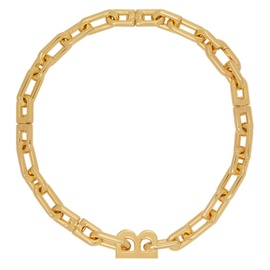 발렌시아가 Balenciaga Gold B Chain Necklace 222342F023000