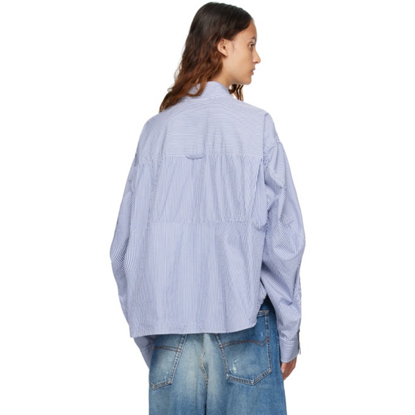 발렌시아가 발렌시아가 Balenciaga Blue Twisted Sleeve Shirt 222342F109002