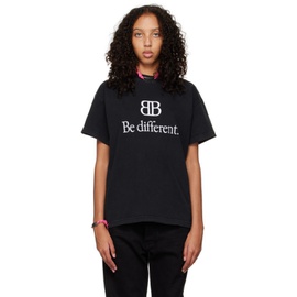 발렌시아가 Balenciaga Black Be Different T-Shirt 222342F110023