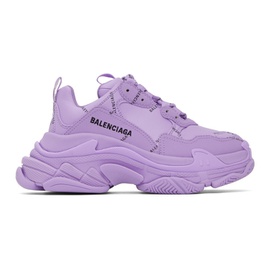 발렌시아가 Balenciaga Purple Triple S Allover Logo Sneakers 222342F128008