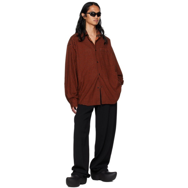 발렌시아가 발렌시아가 Balenciaga Red Check Reversible Shirt 222342M192013