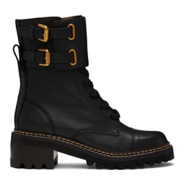 See by Chloe Black Mallory Combat Boots 222373F113033