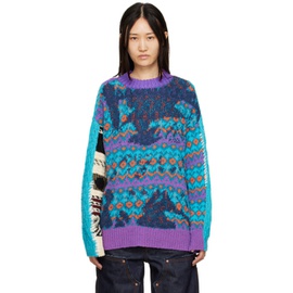 앤더슨벨 Andersson Bell Blue & Purple Jacquard Sweater 222375F096007
