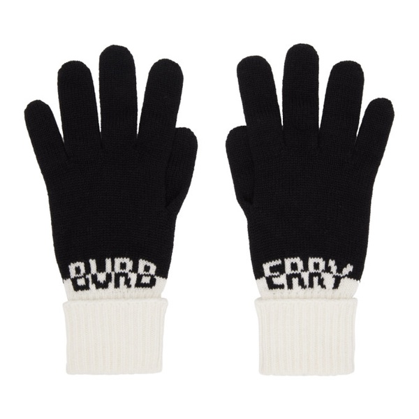 버버리 버버리 Burberry Black Cashmere Gloves 222376F012000