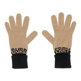 버버리 Burberry Tan Intarsia Gloves 222376F012001