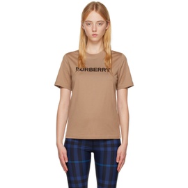 버버리 Burberry Brown Print T-Shirt 222376F110026