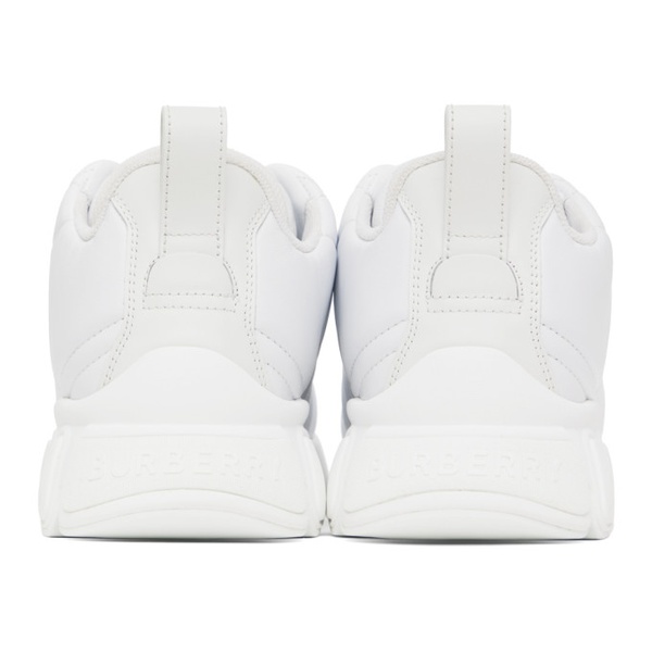 버버리 버버리 Burberry White Quilted Leather Sneakers 222376F128012