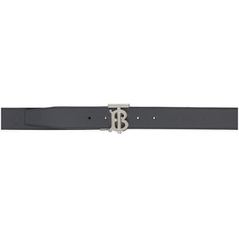 버버리 Burberry Reversible Gray Monogram Motif Embossed Belt 222376M131008
