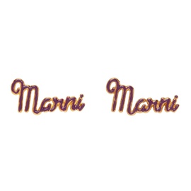 마르니 Marni Purple Logo Earrings 222379F022000