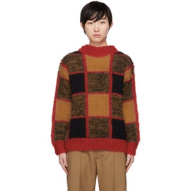 마르니 Marni Red & Brown Virgin Wool Sweater 222379F096004