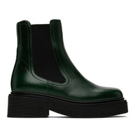 마르니 Marni Green Leather Chelsea Boots 222379F113006