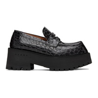 마르니 Marni Black Croc Loafers 222379F121014