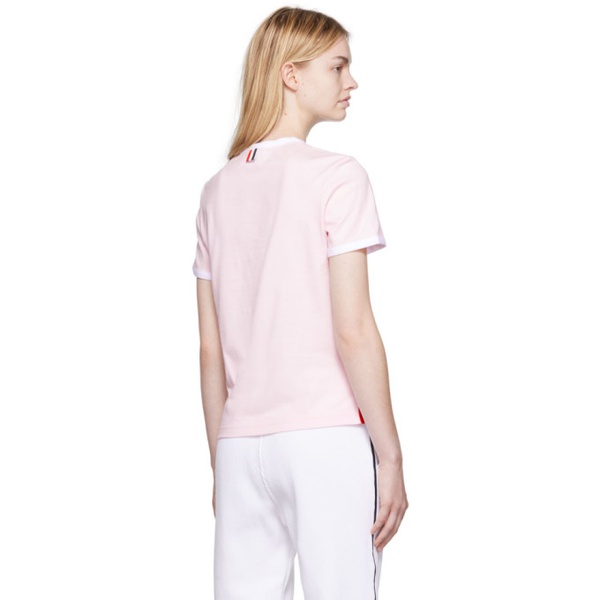 톰브라운 톰브라운 Thom Browne Pink Ringer T-Shirt 222381F110003