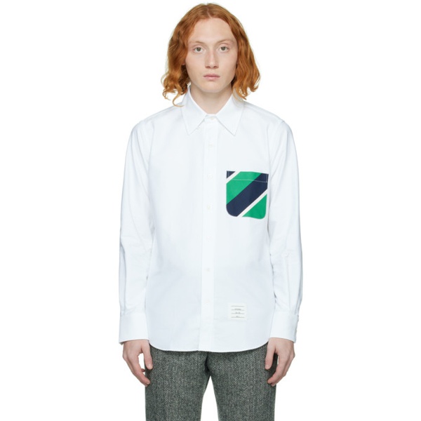 톰브라운 톰브라운 Thom Browne White Spread Collar Shirt 222381M192036