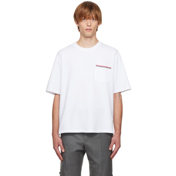 톰브라운 톰브라운 Thom Browne White Pocket T-Shirt 222381M213019