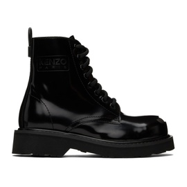Black Kenzo Smile Lace-Up Boots 222387F113004