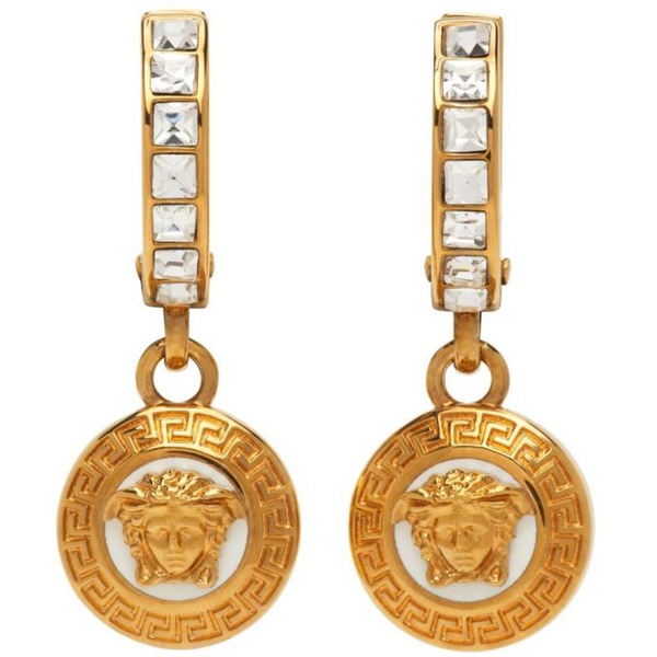 베르사체 베르사체 Versace Gold Crystal Medusa Earrings 222404F022004