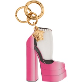 베르사체 Versace Pink & Gold Mary Jane Keychain 222404F025000