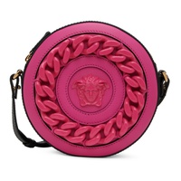 베르사체 Versace Pink & Black La Medusa Round Crossbody Bag 222404F048022