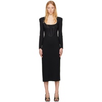 베르사체 Versace Black Boning Midi Dress 222404F054010