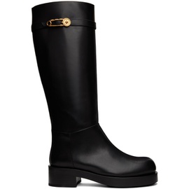 베르사체 Versace Black Safety Pin Tall Boots 222404F115000