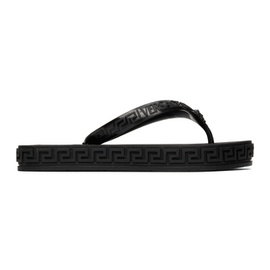 베르사체 Versace Black Greca Sandals 222404F124009