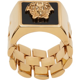 베르사체 Versace Gold & Black Smalto Ring 222404M147020