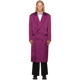 베르사체 Versace Purple Double-Breasted Coat 222404M183000