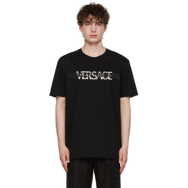 베르사체 베르사체 Versace Black Greca T-Shirt 222404M213014