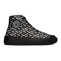 베르사체 Versace Black & White La Greca Sneakers 222404M237003