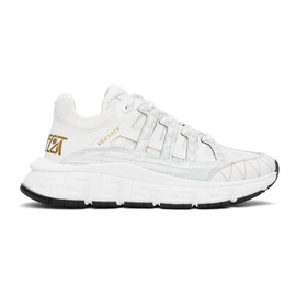 베르사체 Versace White & Gold Trigreca Sneakers 222404M237037