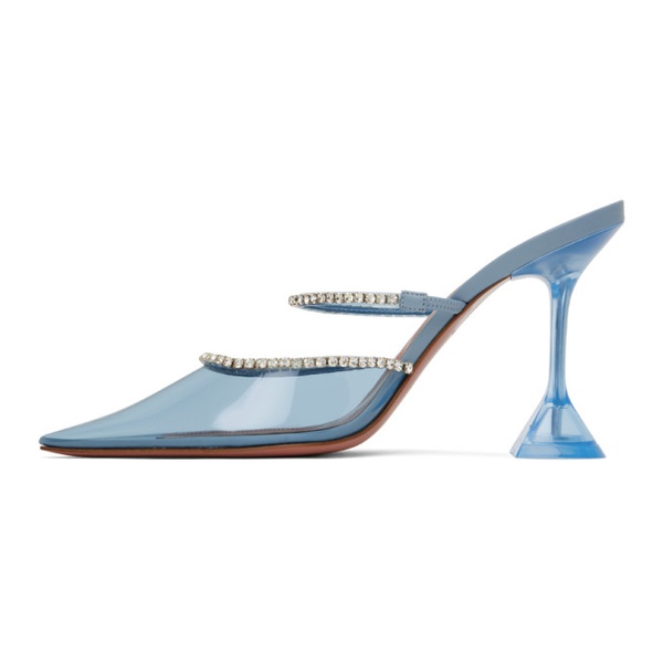  아미나 무아디 Amina Muaddi Blue Gilda Glass Heels 222415F122020