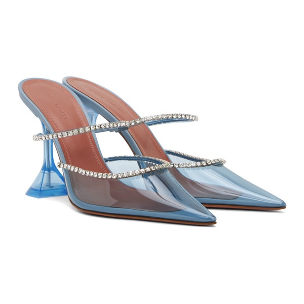  아미나 무아디 Amina Muaddi Blue Gilda Glass Heels 222415F122020