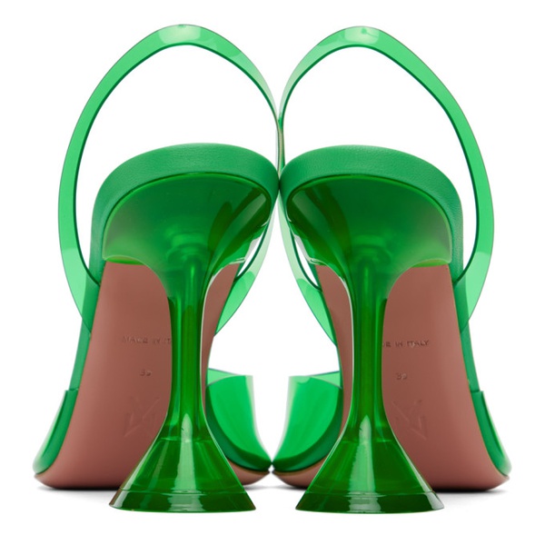  아미나 무아디 Amina Muaddi Green Holli Glass Sling Heels 222415F122041