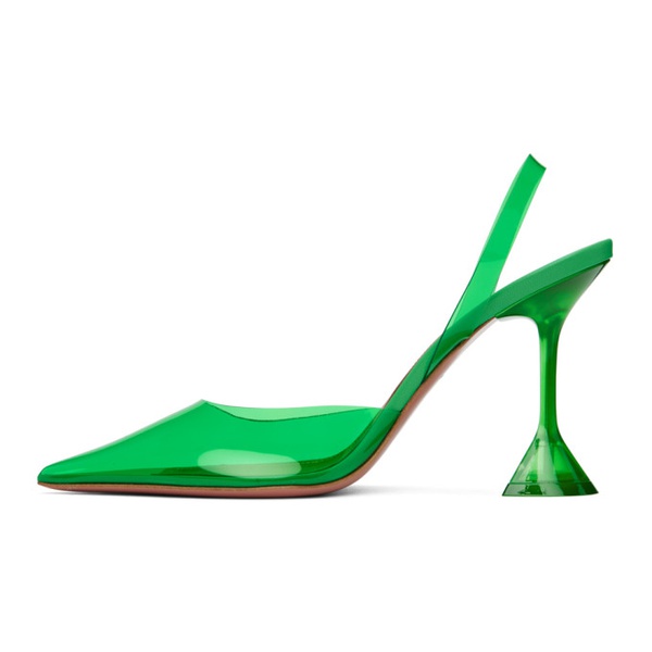  아미나 무아디 Amina Muaddi Green Holli Glass Sling Heels 222415F122041