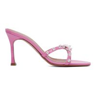 Amina Muaddi Pink Feli Heeled Sandals 222415F125028
