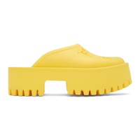 구찌 Gucci Yellow Perforated G Platform Sandal 222451F121012