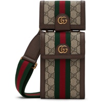 구찌 Gucci Beige & Brown Mini Ophidia Wallet & Pouch 222451M171009