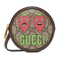 구찌 Gucci Beige Strawberry Coin Pouch 222451M171012