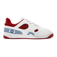 구찌 Gucci Red & White Basket Sneakers 222451M237004